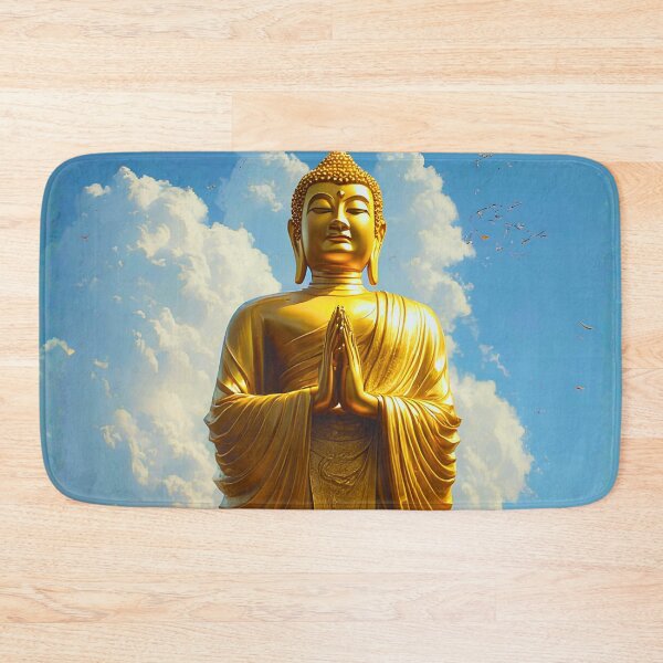 Item preview, Majestic Golden Buddha - Monks Gathering at the Temple designed and sold by ZenGrooves.
