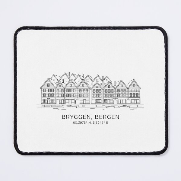 Item preview, Bergen Norway Travel Line Art Landmarks & Wildlife Coordinates Set designed and sold by OzzFrequency.