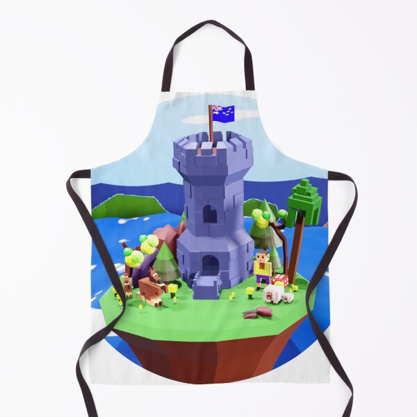 Item preview, Retro Low-Poly Floating Castle Island 3D Voxel Gaming Badge designed and sold by OutlawsDesign26.