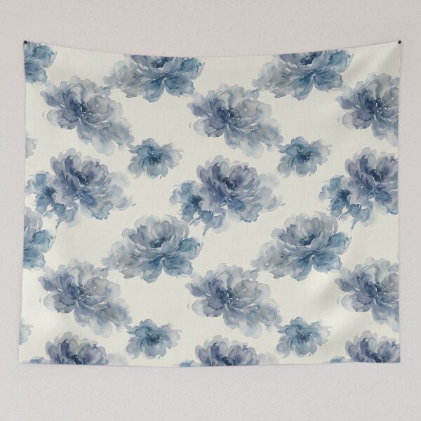 Item preview, Dense Blue Peony Bloom – Watercolor Floral designed and sold by FawnFeatherCo.