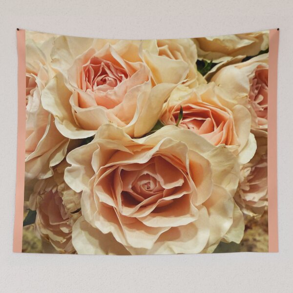 Item preview, Soft Peach Apricot Rose Bouquet  designed and sold by BalkanBloomArt.