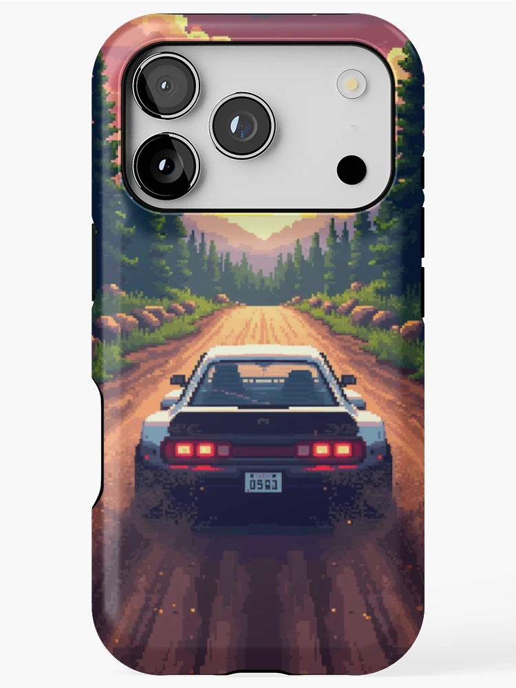 Thumbnail 1 of 4, iPhone Case, Retro 16Bit Rally Racing Video Game designed and sold by grzezzz.