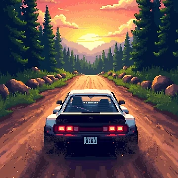 Artwork thumbnail, Retro 16Bit Rally Racing Video Game by grzezzz