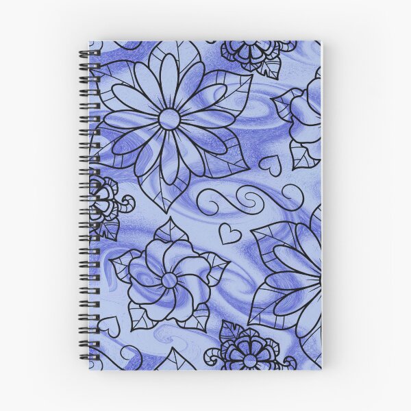 Item preview, Royal Blue & White Swirl Floral Doodle Pattern designed and sold by OddBloomPNG.