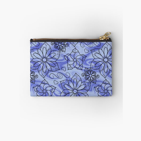 Item preview, Royal Blue & White Swirl Floral Doodle Pattern designed and sold by OddBloomPNG.