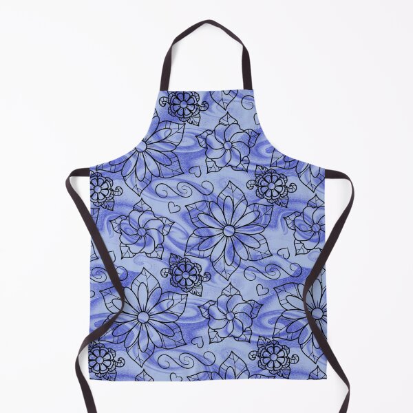 Item preview, Royal Blue & White Swirl Floral Doodle Pattern designed and sold by OddBloomPNG.