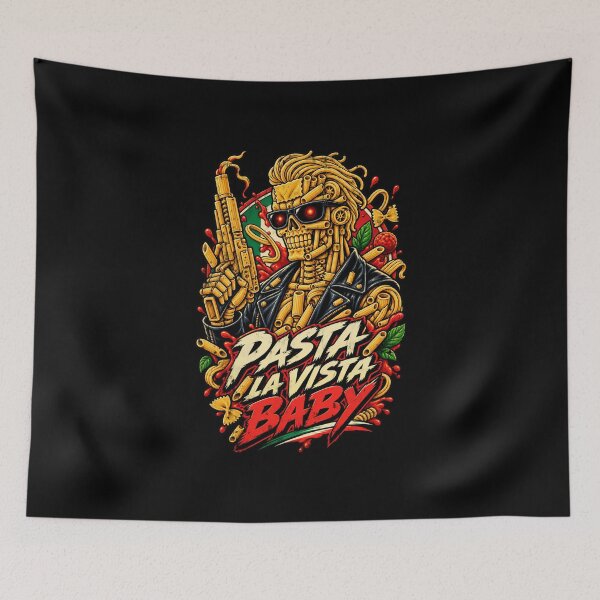 Item preview, Pasta La Vista Baby – Italian Food Action Parody designed and sold by Pandaburba.