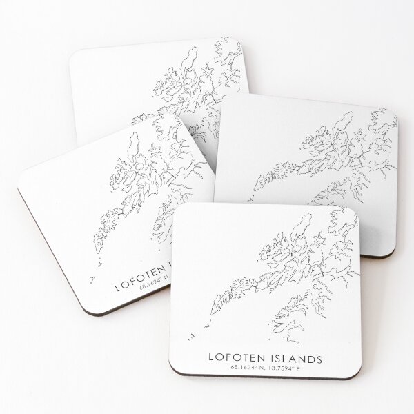 Item preview, Lofoten Islands Norway Travel Line Art Landmarks & Wildlife Coordinates Set designed and sold by OzzFrequency.
