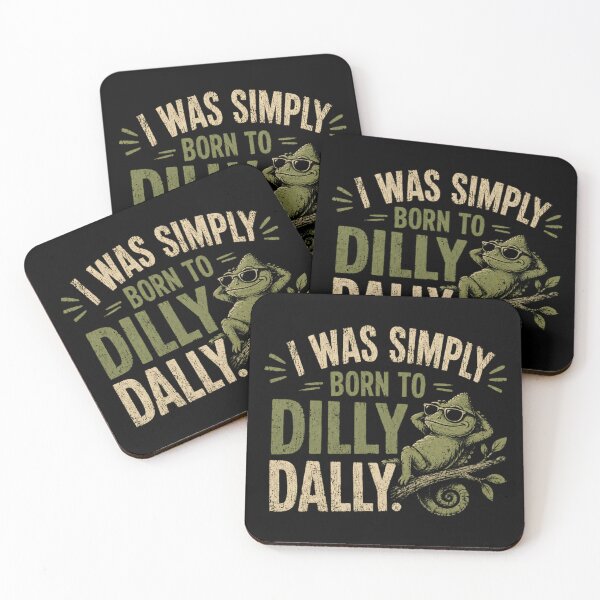 Item preview, I Was Simply Born To Dilly Dally Chameleon Relaxed Procrastinator Humor designed and sold by SkeletonsDanger.