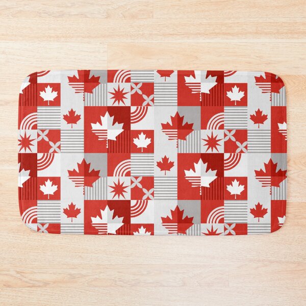 Item preview, Canadian Maple Leaf Geometric Pattern Red And White Art designed and sold by chaaval.