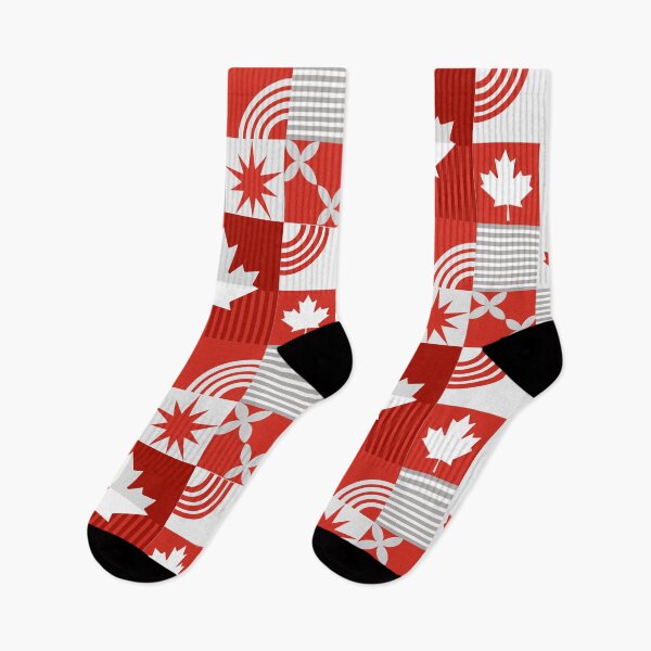 Item preview, Canadian Maple Leaf Geometric Pattern Red And White Art designed and sold by chaaval.