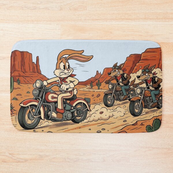 Item preview, Nervous Rabbit vs. Wild Wolf Riders - Desert Chase Mayhem designed and sold by MischiefFoundry.