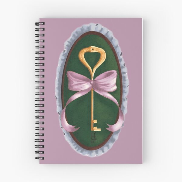 Artikelvorschau, Cottage Core Key auf waldgrünem Samt mit rosa Schleife entworfen und verkauft von ArtistEmFae.