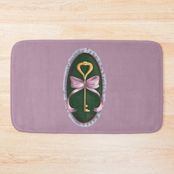 Item preview, Cottage Core Key on Forest Green Velvet with Pink Bow designed and sold by ArtistEmFae.