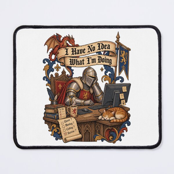 Item preview, ​I Have No Idea What I'm Doing Medieval Knight Desk designed and sold by LuxeBuzz.
