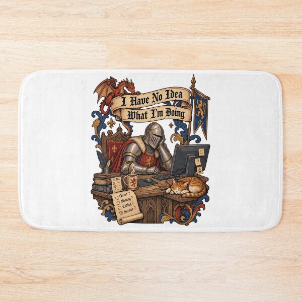 Item preview, I Have No Idea What I'm Doing Medieval Knight Desk designed and sold by LuxeBuzz.