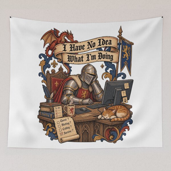 Item preview, ​I Have No Idea What I'm Doing Medieval Knight Desk designed and sold by LuxeBuzz.