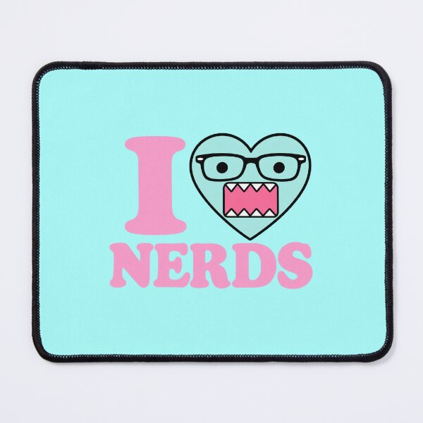 Item preview, Domo "I Heart Nerds" Pink Teal designed and sold by cinlali.