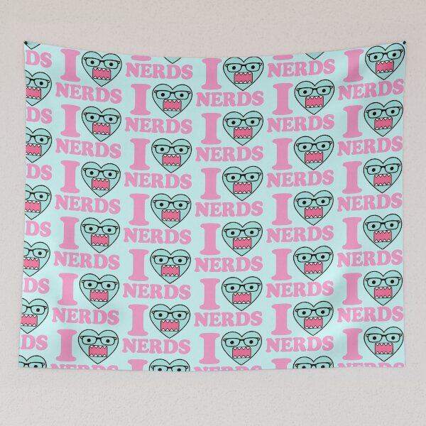 Item preview, Domo "I Heart Nerds" Pink Teal  designed and sold by cinlali.
