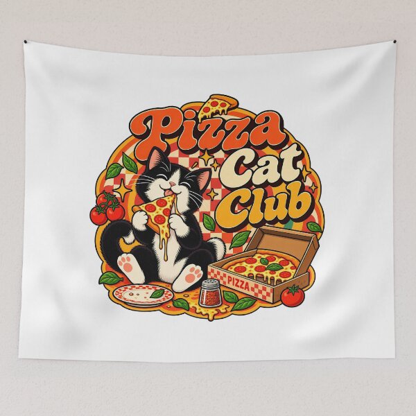 Item preview, Retro Pizza Cat Club 70s Aesthetic designed and sold by Retro Whiskers.