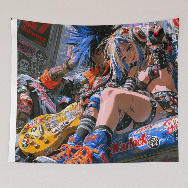 Item preview, Love in the City - Cyberpunk Sci Fi Anime art designed and sold by Delerat7.