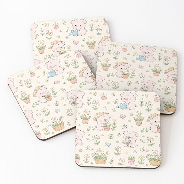 Item preview, Piggy Daisy Garden Pattern designed and sold by Soft Berry Studio.
