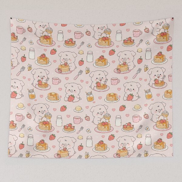 Item preview, Piggy Pancake Breakfast Pattern designed and sold by Soft Berry Studio.