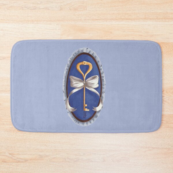 Item preview, Cottage Core Key on Blue Velvet with Cream Bow designed and sold by ArtistEmFae.