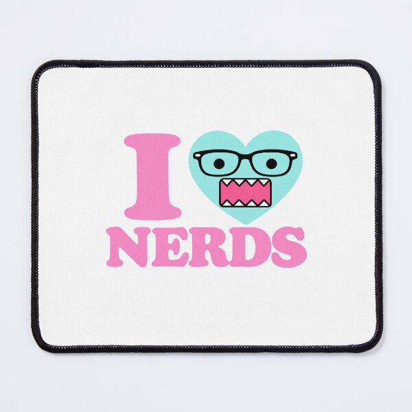 Item preview, Domo "I Heart Nerds" Pink Teal designed and sold by cinlali.