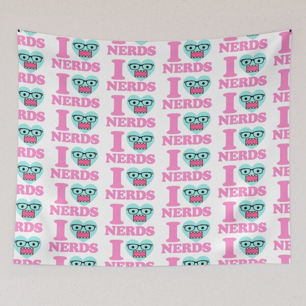 Item preview, Domo "I Heart Nerds" Pink Teal  designed and sold by cinlali.