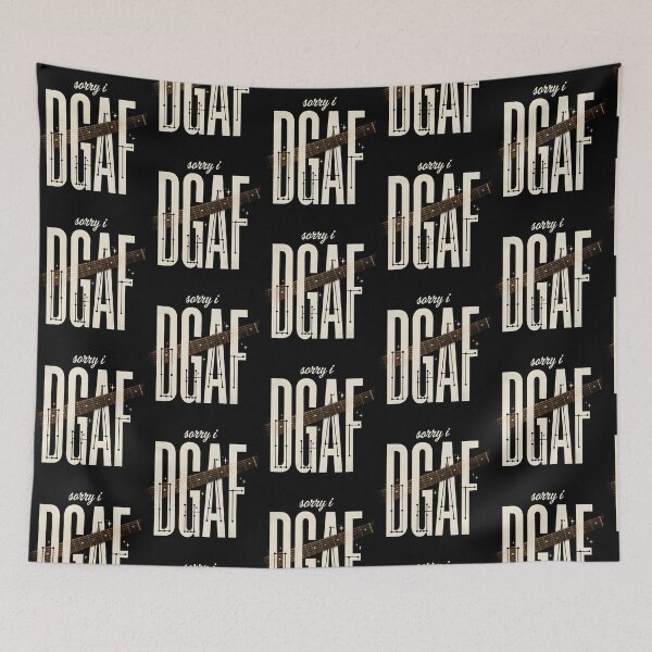 Aperçu de l'œuvre Désolé, je m'en fiche. T-shirt guitare. Humour de guitariste. créée et vendue par Redgiant87x.