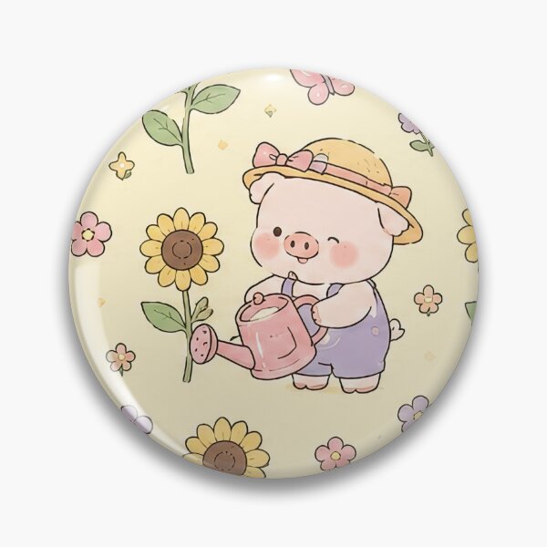Item preview, Piggy Sunflower Field Pattern designed and sold by Soft Berry Studio.