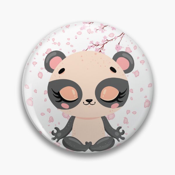Item preview, Cute Pink Panda Meditating – Cherry Blossom Zen designed and sold by Ajizama.