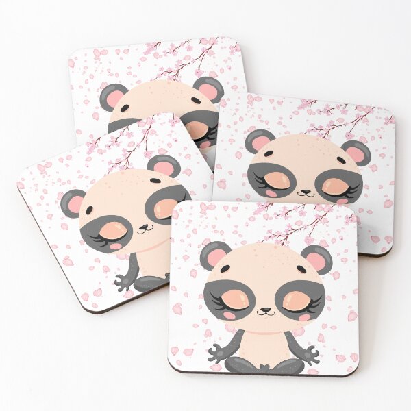 Item preview, Cute Pink Panda Meditating – Cherry Blossom Zen designed and sold by Ajizama.