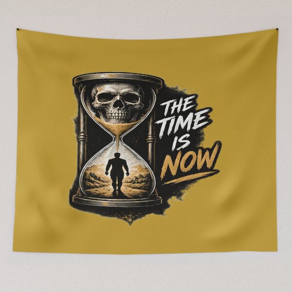 Item preview, The Time Is Now Skull Hourglass Art designed and sold by FABIOLA1970.