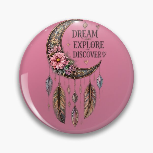 Item preview, Floral Crescent Moon Dreamcatcher Vintage Art designed and sold by FABIOLA1970.