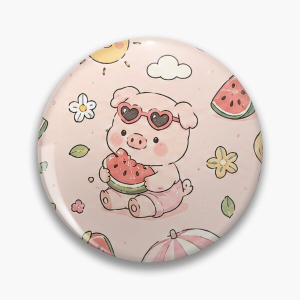 Item preview, Piggy Watermelon Summer Pattern designed and sold by Soft Berry Studio.