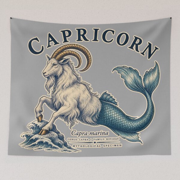 Item preview, Capricorn Sea Goat Mythological Specimen Illustration designed and sold by radiogalaxy.
