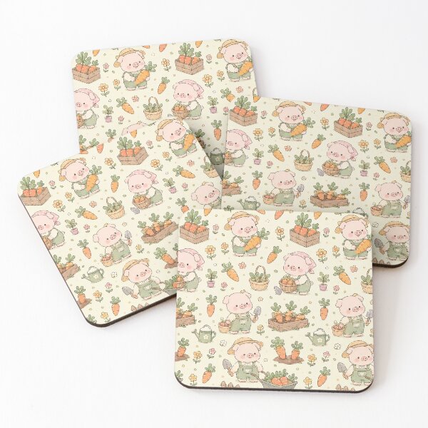 Item preview, Piggy Carrot Garden Pattern designed and sold by Soft Berry Studio.