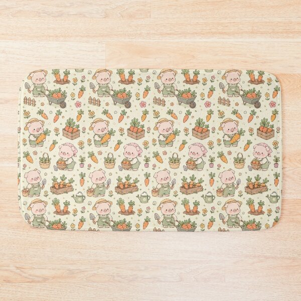 Item preview, Piggy Carrot Garden Pattern designed and sold by Soft Berry Studio.