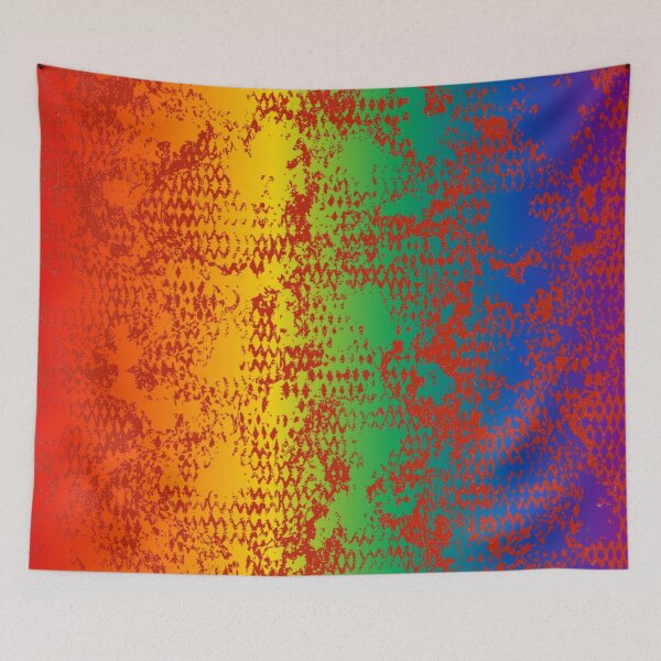 Item preview, Modern Distressed Python Print Pattern | Rainbow & Red designed and sold by Frohyou.