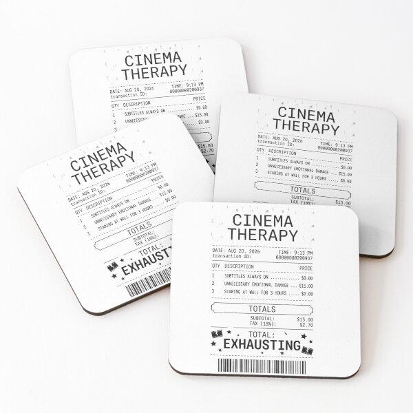 Item preview, Cinema Therapy Receipt Funny Cinephile Emotional Damage Sticker Design designed and sold by DNBY.