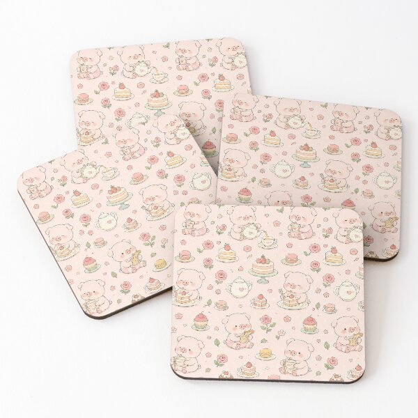 Item preview, Piggy Tea Party Pattern designed and sold by Soft Berry Studio.