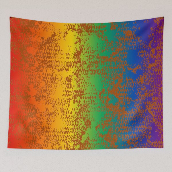 Item preview, Modern Distressed Python Print Pattern | Rainbow & Orange designed and sold by Frohyou.