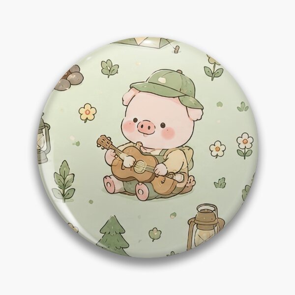 Item preview, Piggy Camping Pattern designed and sold by Soft Berry Studio.
