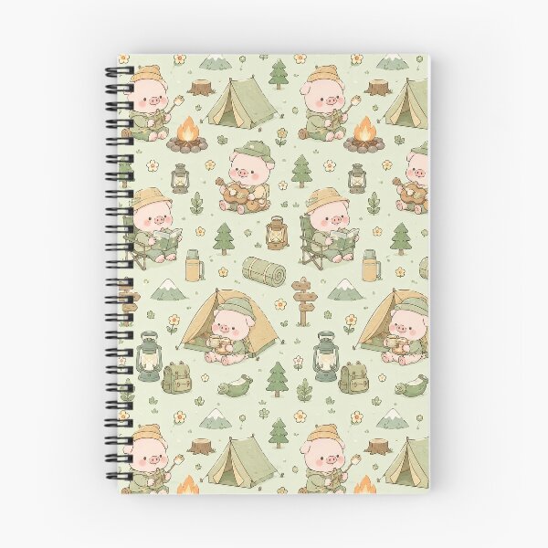 Item preview, Piggy Camping Pattern designed and sold by Soft Berry Studio.
