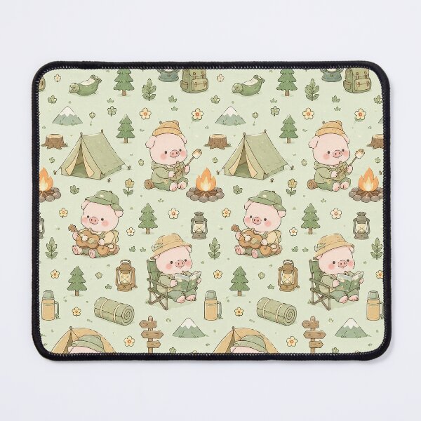 Item preview, Piggy Camping Pattern designed and sold by Soft Berry Studio.