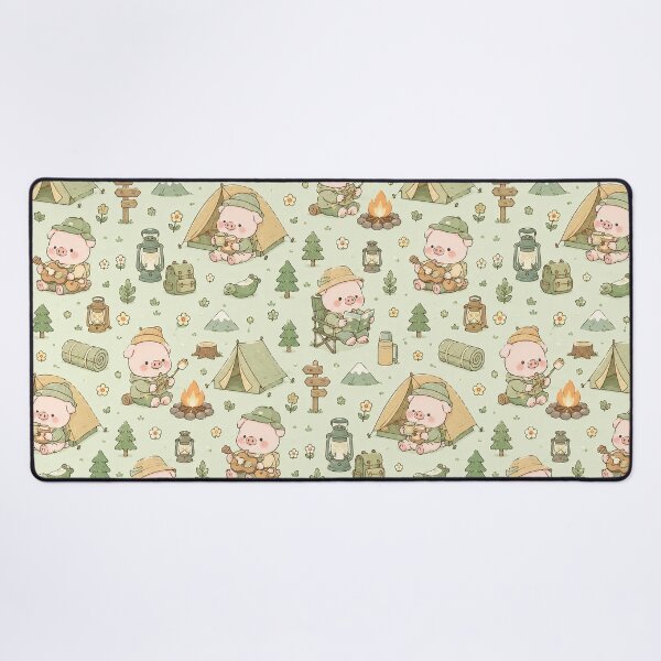 Item preview, Piggy Camping Pattern designed and sold by Soft Berry Studio.