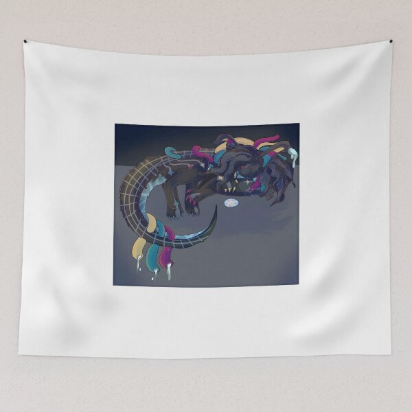 Item preview, Whimsical Night Dragon with Colorful Tendrils designed and sold by Catsi-Nook-Art.