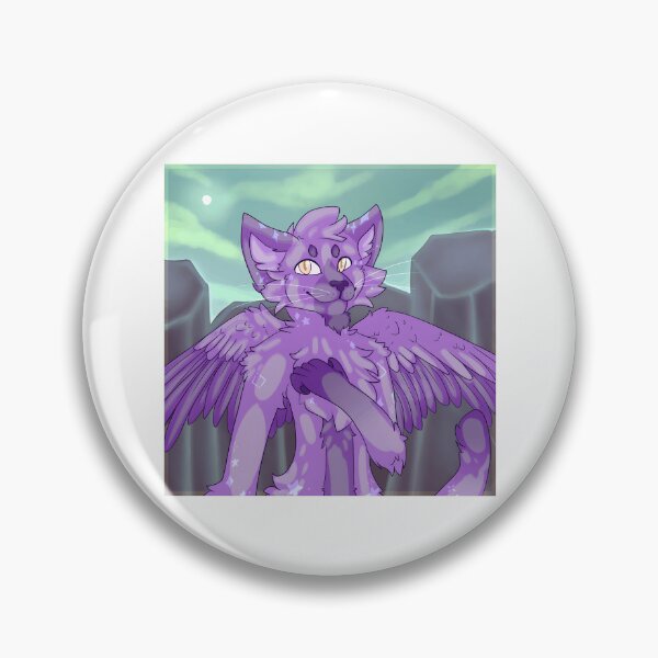 Item preview, Purple Winged Cat with Celestial Markings designed and sold by Catsi-Nook-Art.